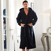 Buy Unisex Hydrocotton Hooded Robe - Navy from The White Company