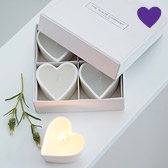 Buy Unscented Ceramic Heart Tealights from The White Company