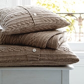Biscuit Somerton Cable-Knit Throw & Cushions