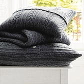Charcoal Somerton Cable-Knit Cushion Covers 