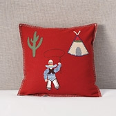 Felt Cowboy Cushion Cover