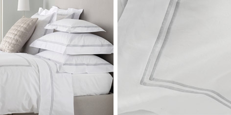 Buy Portland Bed Linen Collection - Silver from The White Company