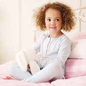 Girls' Stripe Henley Jersey Pyjamas