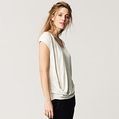 Curved Drapey T-Shirt - Cloud Marl