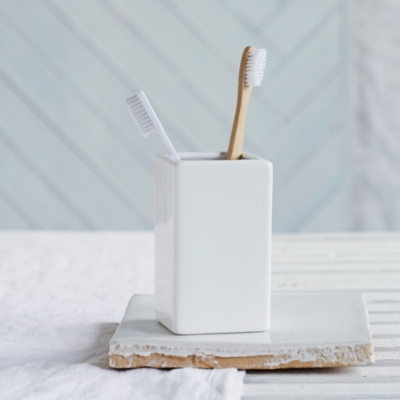 Ceramic Toothbrush Holder Ceramics The White