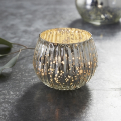 Mercury Dome Tealight Holder Small Candle Holders The White
