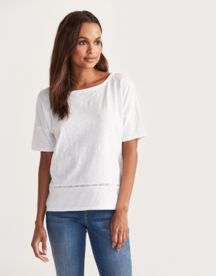 Cotton Lace Trim TShirt Tops & TShirts The White Company UK