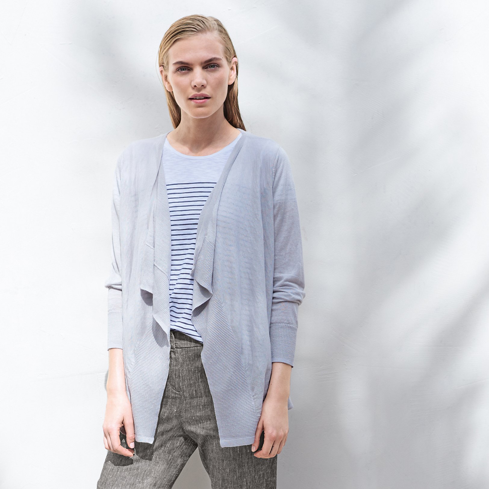 Linen Waterfall Cardigan | Sweaters & Cardigans | The White Company US