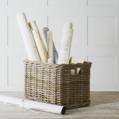 Kubu Tall Rectangular MultiPurpose Basket Home Accessories Sale The White Company UK