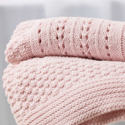 Knitted Patchwork Baby Blanket Baby Blankets The White Company UK