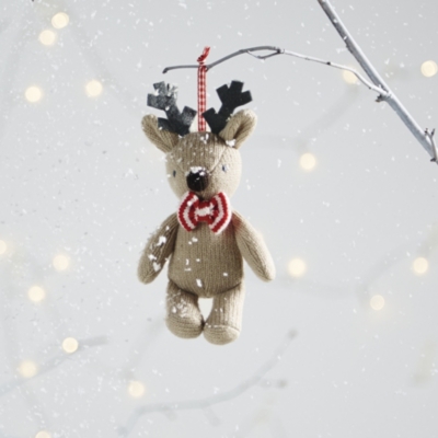 Knitted Reindeer Decoration  Toys & Home  The White Company US