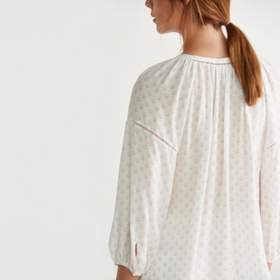 Silk Printed Boho Blouse | Clothing Sale | The White Company UK