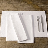 Plain White Ribbed Placemats 