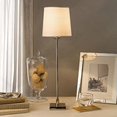 Console Lamp & White Linen Shade
