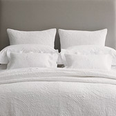White Bergamo Quilt & Cushion 