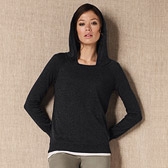 Boat Neck Hooded Dark Charcoal Marl Sweater 