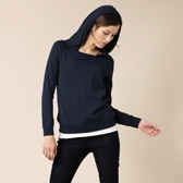 Boat Neck Hooded Sweater 