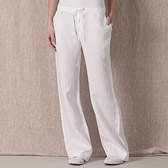 White Linen Casual Trousers 