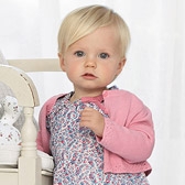 Baby Girl's Pink Cropped Crochet Cardigan 