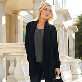 Drape Front Long Cardigan 