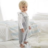 Baby Boy's Ticking Dungaree 