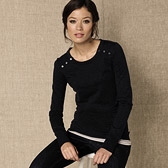 Elbow Patch Button Dark Charcoal Marl Sweater 
