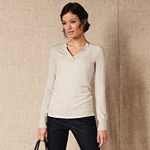 Elbow Patch Henley Cloud Marl Sweater 
