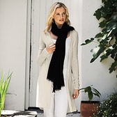Gathered Detail Long Natural Cardigan 