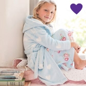 Girls Heart Snuggle-Fleece Hooded Robe 
