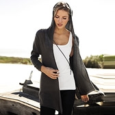 Open Hooded Pewter Cardigan 