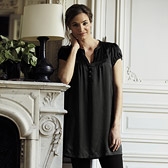 Hammered Silk Collarless Tunic 
