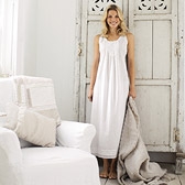 Insert Ribbon Long Cotton Nightie 
