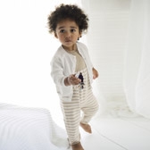 Organic Cotton Knitted Stripe Dungarees 