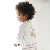 Organic Cotton Knitted Lion Motif Cardigan 