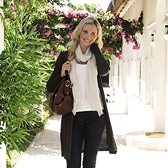 Long Linen Pewter Open Cardigan 