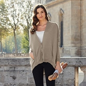 Oversized Curved Hem Cardigan 