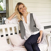 Pintuck Herringbone Blouse