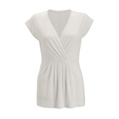 Pleated Wrap Jersey Top 