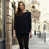 Rectangular French Navy Marl Merino Wool Sweater 