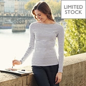 Striped Boat Neck T Shirt 
