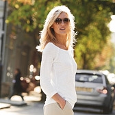 Linen 3/4 Sleeve Henley Top 