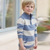Stripe Half Zip Sweater 