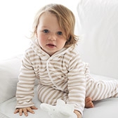 Organic Cotton Stripe Wadded Romper 