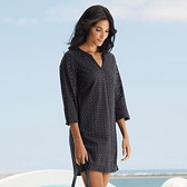 Buy Cotton Broderie Notch Neck Tunic - Eclipse Grey from The White Company