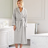 Buy Unisex Classic Cotton Robe - Silver from The White Company