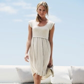 Buy Curved Hem Rolled Cuff Dress - Cloud Marl from The White Company
