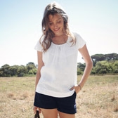 Buy Cap Sleeve Linen Top - White from The White Company
