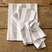 Buy Wide Stripe Tea Towels - Set of 2 from The White Company