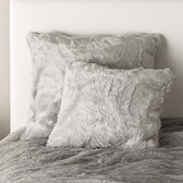 Buy Luxury Faux Fur Cushion Cover - Silver from The White Company