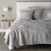 Buy Luxury Faux Fur Throw - Silver from The White Company